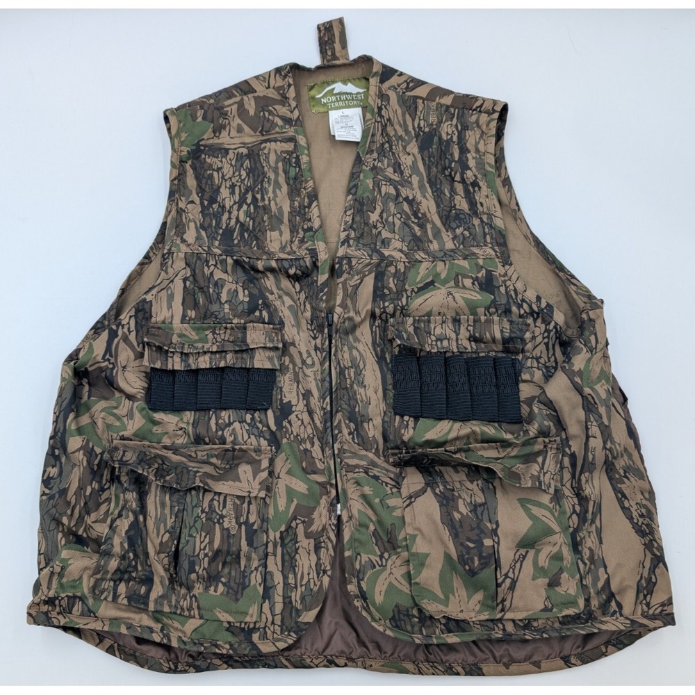 Vintage Trebark Camo Hunting Vest Fowl Bird Northwest Territory Men's Size Large